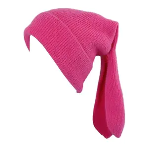 Floppy Bunny Ear Beanie Spooky Cute Halloween Cozy Christmas Animal Hat TikTok Festive Vibe Unisex Acrylic Knit