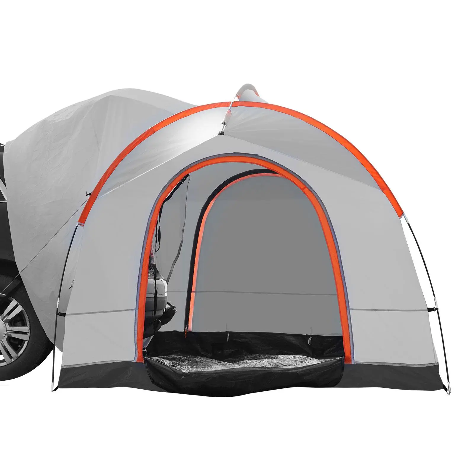 【SummerFinds】VEVOR SUV Camping Tent, 8'-8' SUV Tent Attachment for Camping with Rain Layer and Carry Bag, PU2000mm Double Layer Truck Tent, Accommodate 6-8 Person, Rear Tent for Van Hatch Tailgate