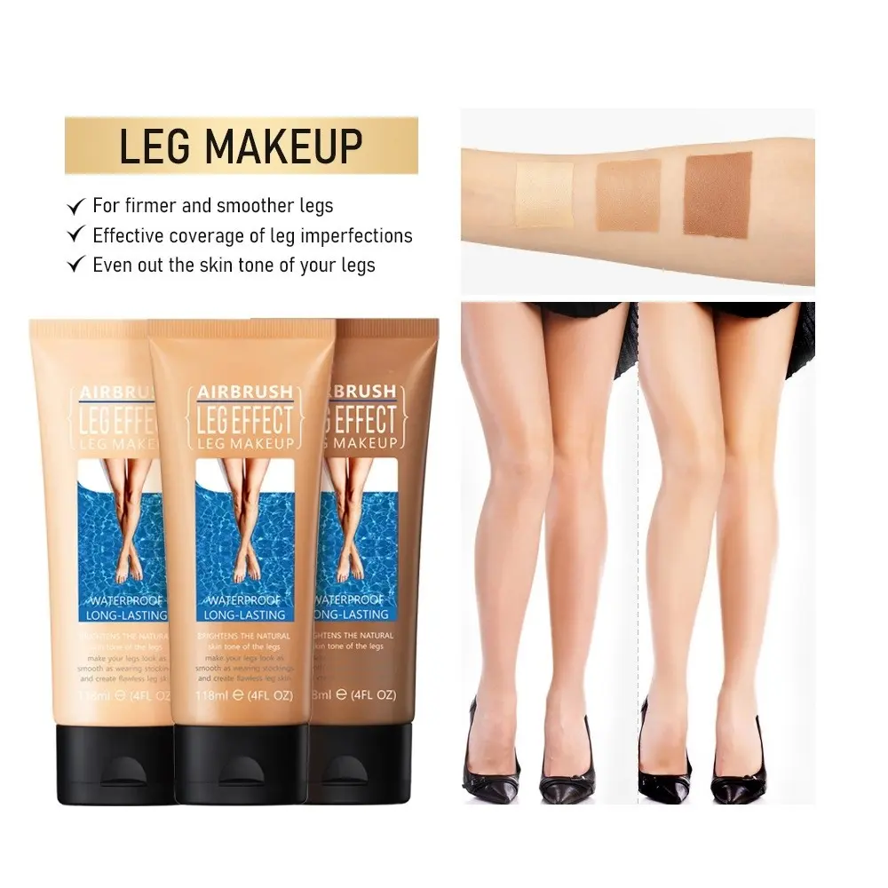 Leg Concealer Foundation, Waterproof Long-Lasting Leg Makeup Cream, Smooths Skin Tone, Hides Scars, Veins, Pores, Sweatproof, Ideal for Summer