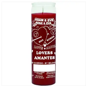 Adam & Eve 7 Day Glass Candle Love Spell - Red Light Decoration Freshener for Attracting Love and Manifesting Intentions - Ornaments