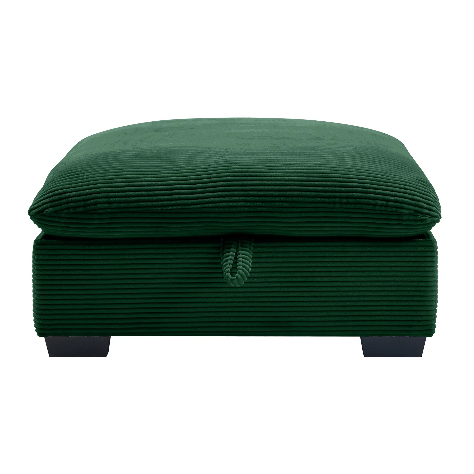 Corduroy Fabric Ottoman Footrest Stool for Living Room, Green Ottoman to Combine with 2 Seater 3 Seater 4 Seater Sofa, Soft Foot Stool for Relaxing, Accent Footrest for Couch, Modern Pouf for Home, Living Room Furniture for Apartment, Lounge