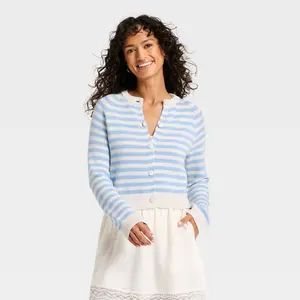 Women's Crewneck Cotton Cardigan - Universal Thread Women's Crewneck Cotton Cardigan - Universal Thread