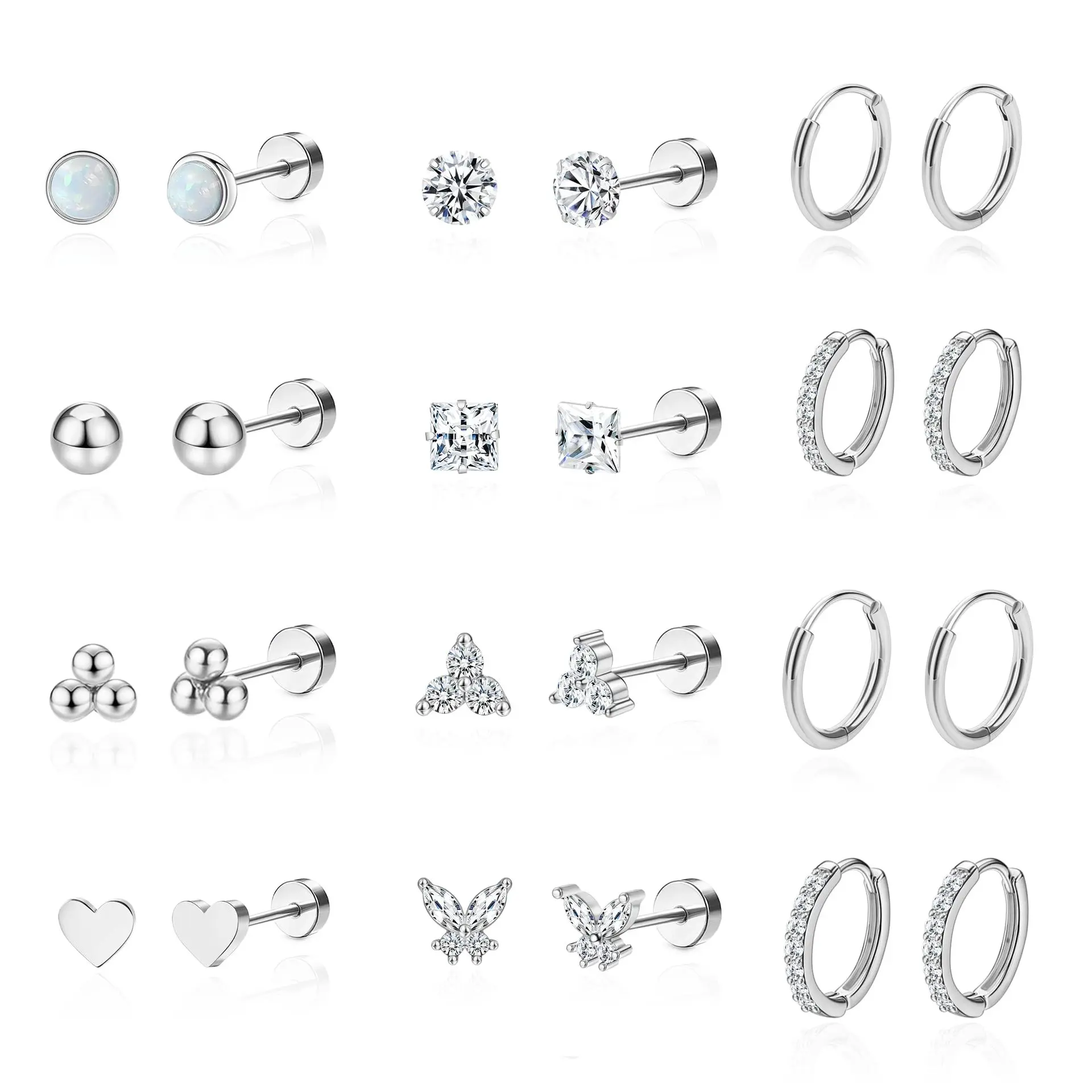 Silver  12 pairs of e909