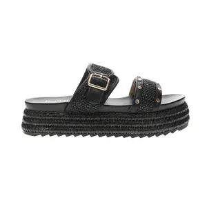 Corkys Womens Walk Of Shame Studded Platform Slide Casual Sandals Casual Low Heel 1-2" - Black