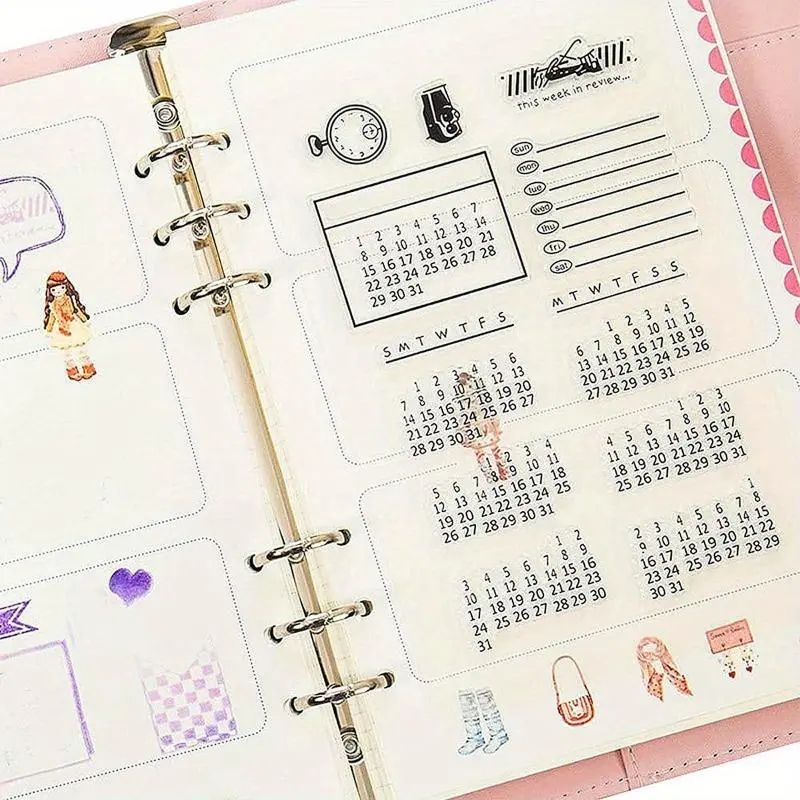 1pc Classical Calender Clear Stamps For Card Making Decoration DIY Scrapbooking, Custom Stamp
