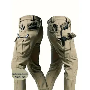 Men's Tactical Work Pants - Stretch fabric with multiple pockets, machine washable - Elastic waistband for everyday comfort - Durable and abrasion-resistant, ideal for outdoor hiking and casual workwear - Casual work pants