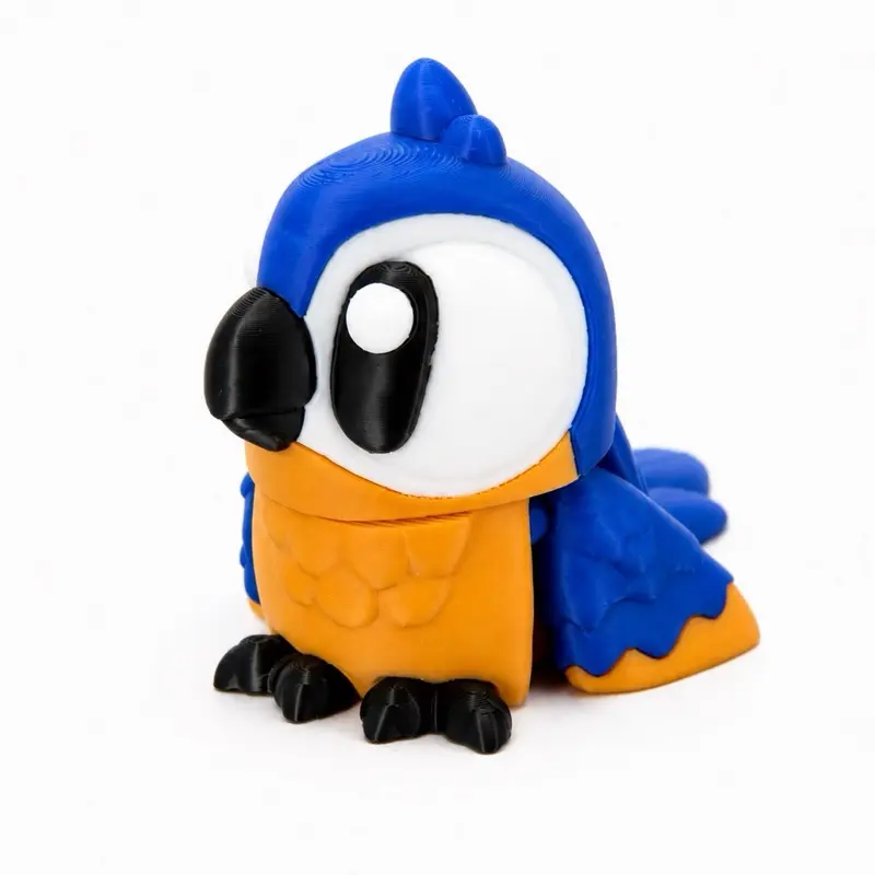 Articulated Blue Macaw Parrot – 3D Printed Fidget & Collectible
