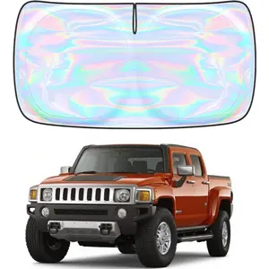 Windshield Sun Shade for GMC Hummer H3 2005-2009 - 4 Layers SunShade Compatible with GMC Hummer H3 Foldable Front Window Sunshade Sun Visor Protector Block UV Rays Keep Your Car Cooler Car Accessories