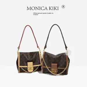 Women's Retro Floral PU Leather Large-Capacity Single-Shoulder Underarm Flip-Cover Satchel, Ideal Airport Carryall