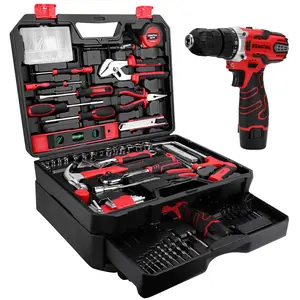 KingTool 276-Piece Tool Set Kit - Tool kit with 12V Cordless Power Drill Driver Toolbox Storage Case with Drawer, Drill Set Perfect for Homeowner, Diyer, Handyman