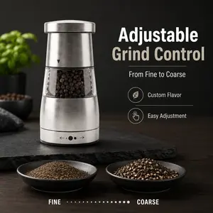 Adjustable Manual Black Pepper Mill, Creative Kitchen Utensil for Pepper Powder Seasoning, Utensils