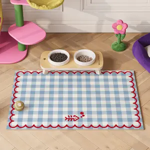 Fresh and clean pet feeding mat made of diatomaceous earth, absorbent and easy to clean, suitable for cat and dog enclosures, dirt-resistant and non-slip