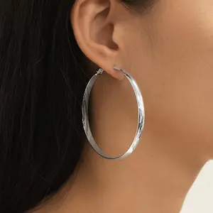 Women’s 60mm Oversized Hoop Earrings, 925 Sterling Silver Big Hoops, Bold Minimalist Fashion Jewelry valentine gifts for her
