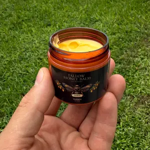 YARBEX Tallow Honey Balm Premium Moisturizer for Face Lips & Body Natural Skincare with Raw Honey for Smooth Soft Nourished Skin Daily Hydrating Balm Enhances Skin Texture