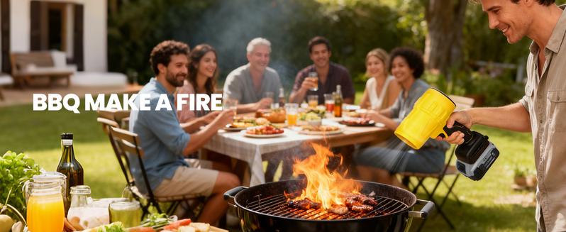 Leaf Blower, Electric Cordless Air Blower with 2 Batteries and Charger - Yellow Leaf Blower, Electric Cordless Air Blower with 2 Batteries and Charger - Yellow