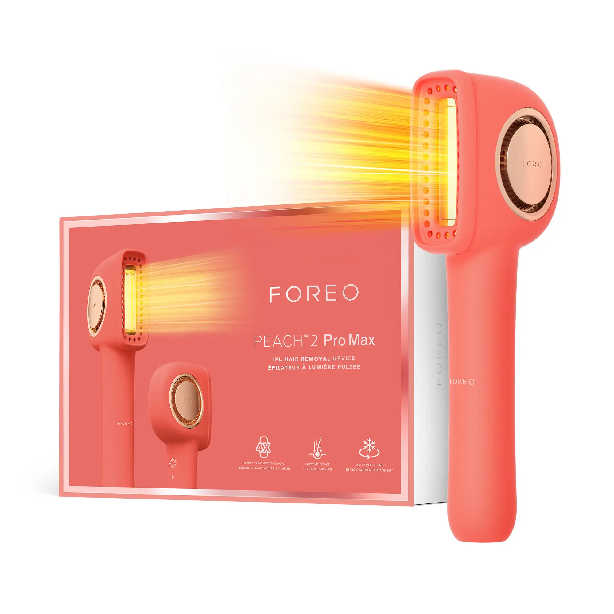 FOREO PEACH 2 Pro Max IPL Hair Removal Device - Advanced Facial Hair Remover for Women & Men - Facial & Body Remover for Smooth Skin - Beauty & Personal Care