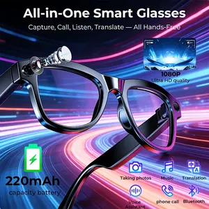 AI Smart Glasses Camera HD Video Recording Glasses with Audio, Real-Time Translation, Bluetooth Call & Music, AI Object Recognition, Touch Control, Wearable Camera Glasses for Men Women Travel Outdoor