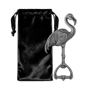 Flamingo Shape Beer Bottle Opener Set with Storage Bag, Unique Design for Home Bar & Party Use, Durable & Easy-To-Use Tool