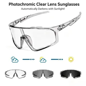Unisex Photochromic Cycling Sunglasses - Anti-UV Outdoor Bike Cycling Gear, Windproof Protective Eyewear, Ideal for Road Biking, Day and Night Sports