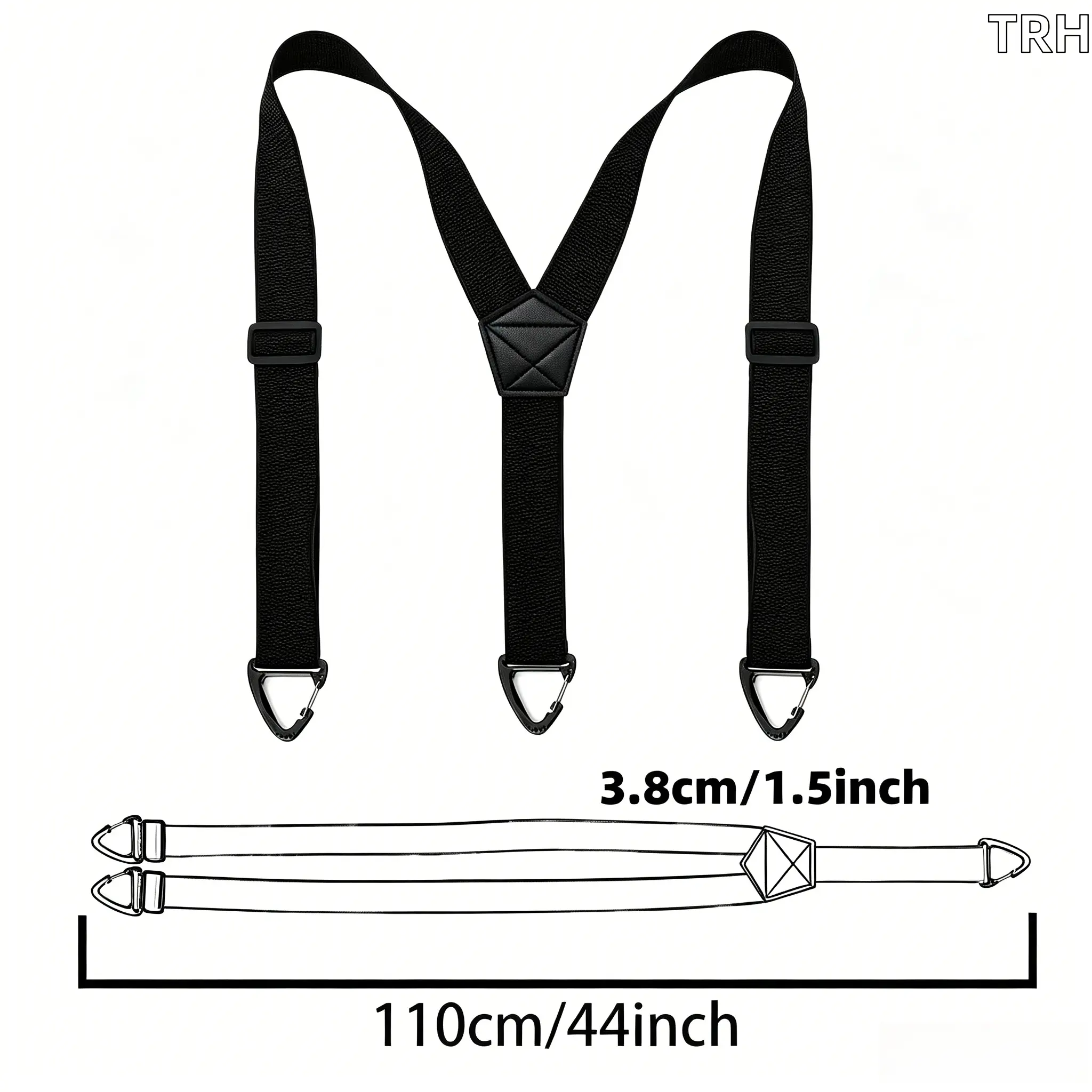 1.5 Inch Wide Y Shape 3 Hook Suspenders for Men, High Stretch Adjustable Woven Trouser Braces, Multi Color Vintage Elastic Suspender Straps for Casual Wedding Formal Outfit Holiday Gift