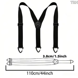 1.5 Inch Wide Y Shape 3 Hook Suspenders for Men, High Stretch Adjustable Woven Trouser Braces, Multi Color Vintage Elastic Suspender Straps for Casual Wedding Formal Outfit Holiday Gift