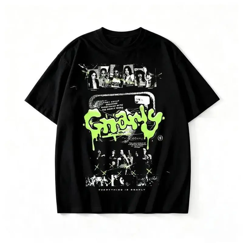 Vintage Graphic 200g 100%25 Cotton Katseye Gnarly T-Shirt Eyekon Kpop Fan Merch Unisex Y2K 90s Tee Retro Korean Idol Aesthetic Streetwear Gift for Her Him Crew Neck Soft