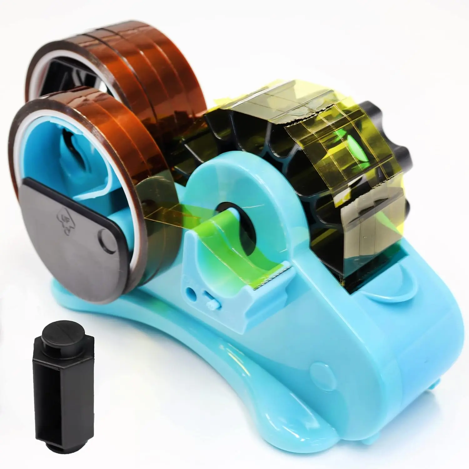 Blue Heat Tape Dispenser Multiple Roll Cut Heat Tape Dispenser Sublimation for Heat Transfer Tape Semi-Automatic Tape Dispenser with Compartment Slots and 1" & 3"