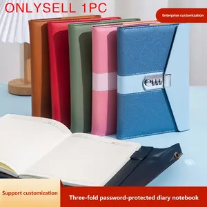 A5 Password Notebook Business Lock Diary, Adult Full-Enclosed Notebook Gift Box, Thick Simple Password Notebook, Ideal for Teachers