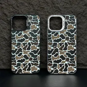 Vintage Camouflage Siteka Camouflage Black Shockproof Phone Case for iPhone 7 8 Xs Max 11 12 13 14 15 16 17Pro Max Plus