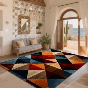 Velvet + Soft Comfortable Modern Style Art Geometric Texture Pattern Printed Carpet, Home Decoration Carpet, Decorative Area Rug, Living Room Large Carpet Sofa Cushion Door Mat Coffee Table Mat Bedroom Carpet Bedside Carpet, Modern Abstract Rug