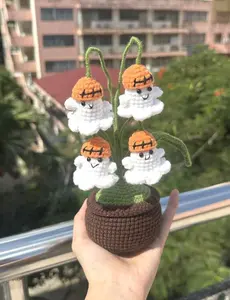 Crochet Ghost Plant: Spooky Halloween Amigurumi Desk Decor, amigurumi ghost, office halloween decor, Halloween Gift Idea