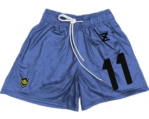 Blue Lock Subtle Gym Shorts Workout Sport Knee Pants with Pockets Athletic Sweat Walking Summer Stiching Shorts