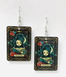Spooky Book Reader Earrings, Cute and Goth
