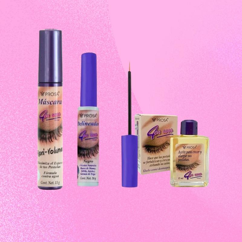 PROSA Maxi Volumen Mascara, Eyeliner and Serum All-in-one Set Makeup Cosmetic