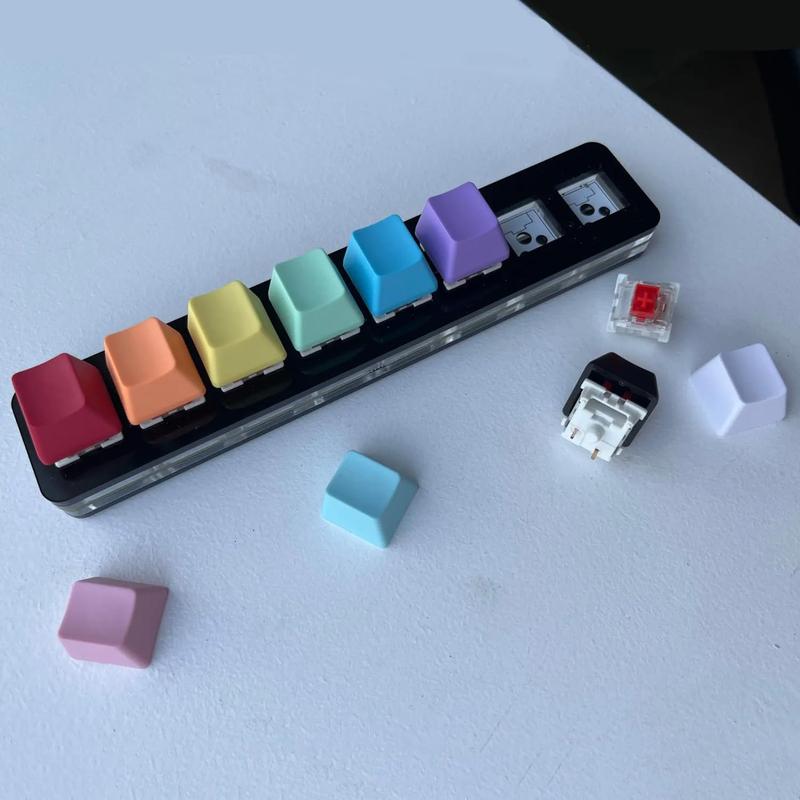 OEM Profile Blank Keycaps PBT Rainbow Mixed Colors 1U R4 Keycap for MX Switches Mechanical Keyboard (Mixed Colors, 20Pcs) Elacgap