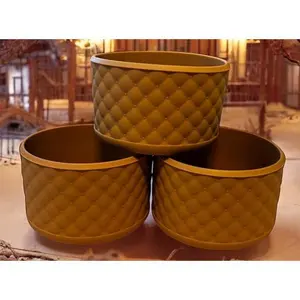 Caramel Kisses Diamond Silicone Boot for Tumblers Protects Bottom from Scratches & Loud Noises Yellow Quilted Design accessories