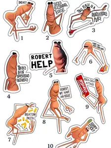 10+ Marcus The VRchat Worm Sticker, Glossy Vinyl Stickers for Laptop, Journals, Water Bottle, Journals, Fan Gift