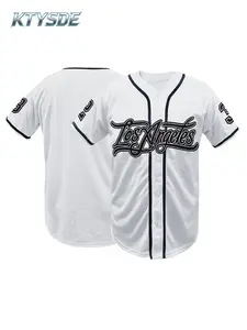 KTYSDE Men's Baseball Jersey,Los Angeles Stitched Embroidered Classic Baseball Shirt, Athletic Top for Sports Fans, Casual Daily Wear, Theme Party, Halloween Costume, S-3XL