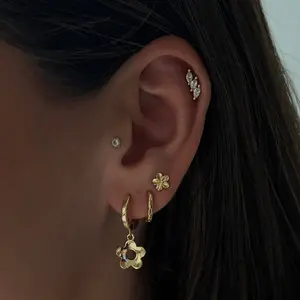 EVRY JEWELS Gold or Silver Plated Women's Hibiscus Earrings