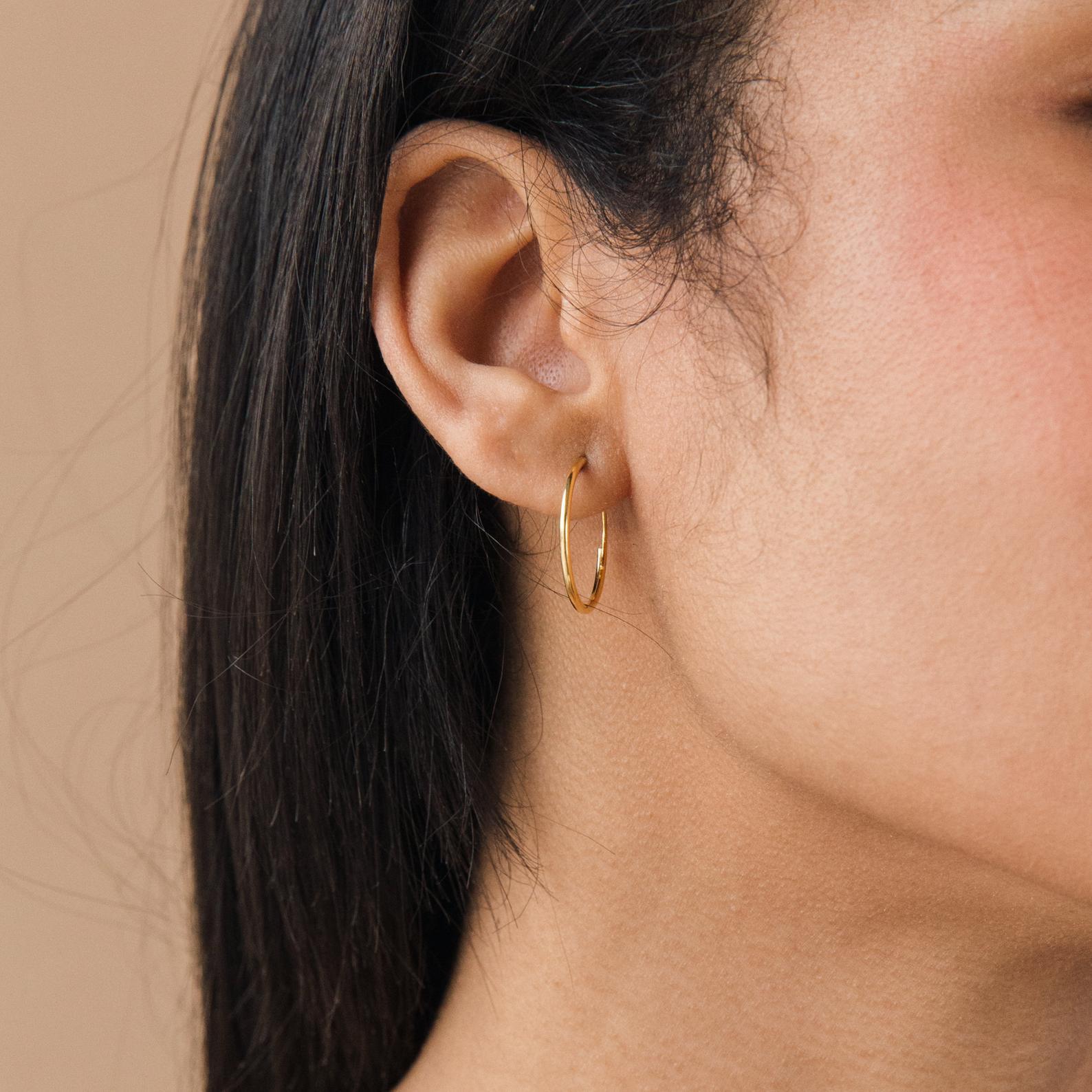 Classic Thin Hoops by Caitlyn Minimalist - Simple 20mm Everyday Hoop Earrings - Minimalist Jewelry - Perfect Gift for Her