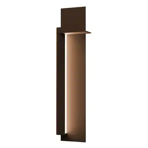 30" Backgate Industrial LED Sconce With Directional Light Grazing And Sculptural Wall Plate Design