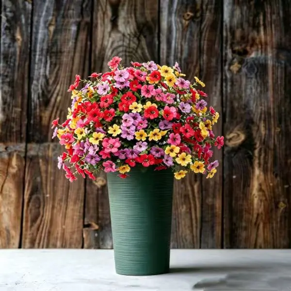 Lightweight Artificial Flower Bouquet, Fake Daisy Flowers with Eucalyptus & Boxwood Greenery, Waterproof Plastic Faux Plants Decor, Indoor Outdoor Ornaments for Garden Patio Porch Balcony Home Room Summer Accent Decor