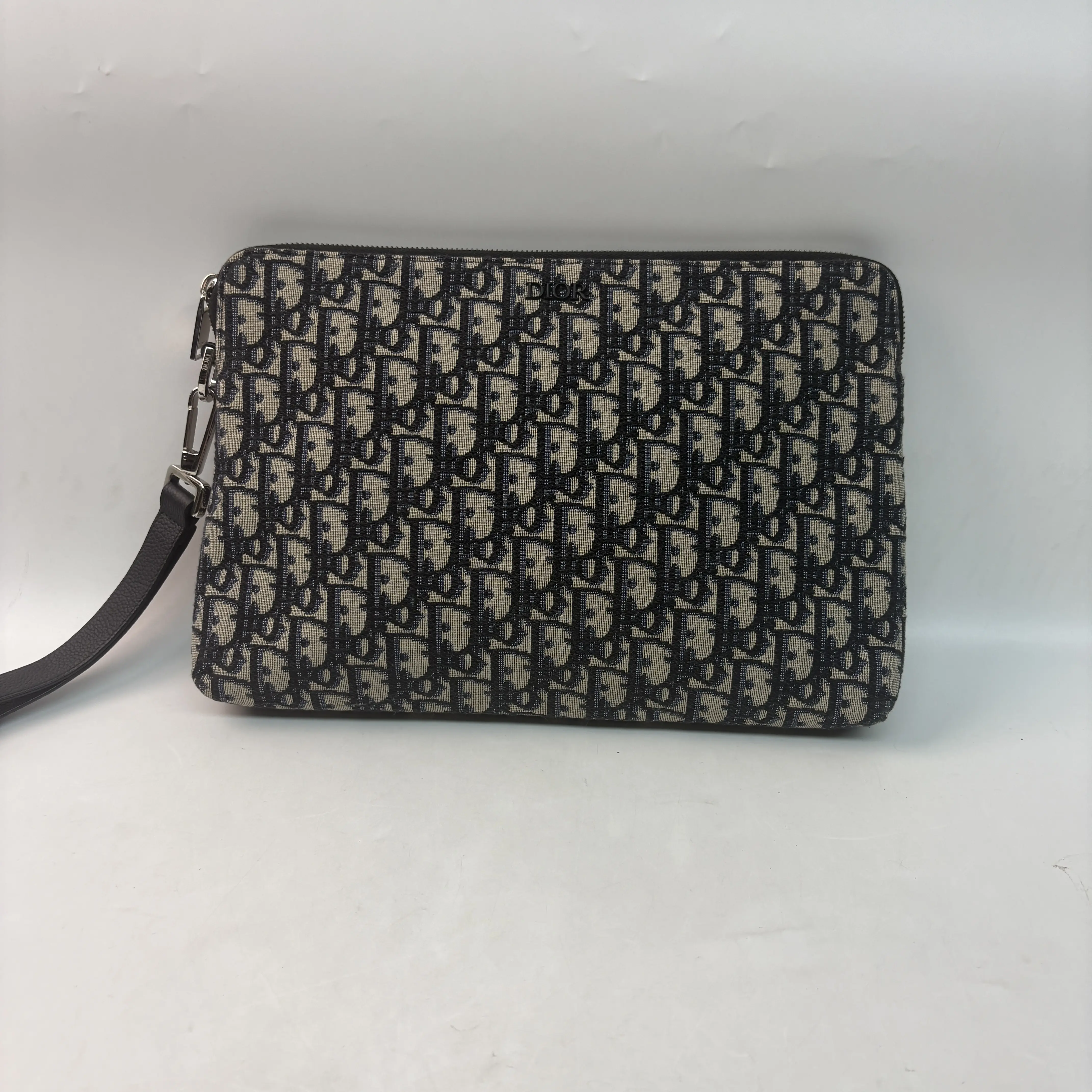 Pre-owned Canvas Small Leather Goods Christian Dior Oblique Quilt Pouch