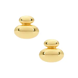 BRACHA Gold Pebble Studs in Gold