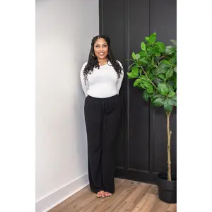 Tall Linen Blend Pants | Black