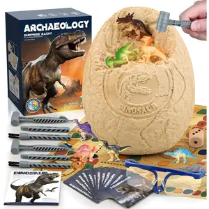 Jumbo Dino Egg Dig Kit, Dinosaur Toys for Kids 5-7, Dinosaur Eggs with 12 Dinosaurs inside, Dino Toy Outdoor Gift with Dinosaur Card, Dinosaur Egg Excavation for Kids Boys Girls Gift 6 and up year old