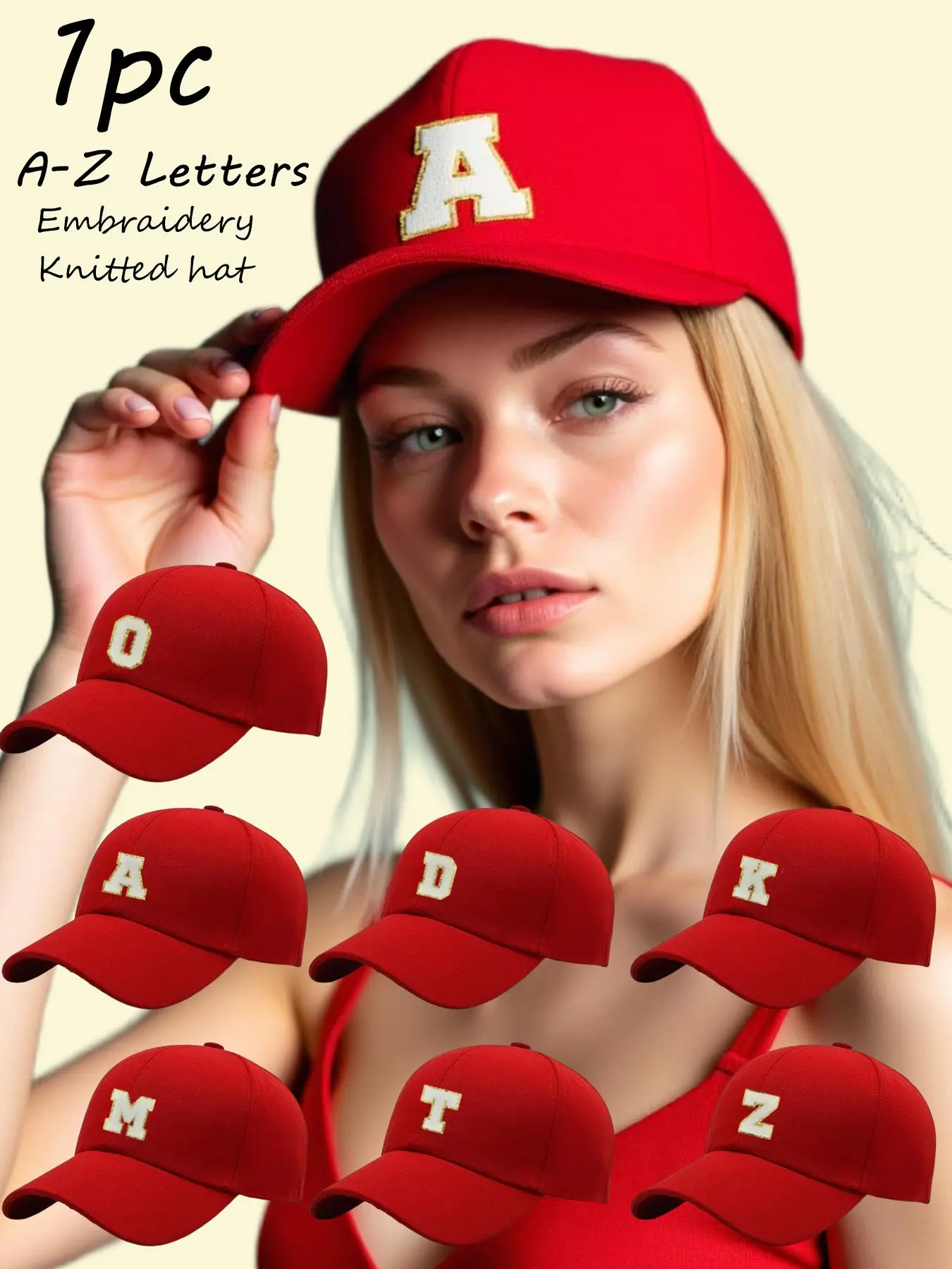 Unisex A-Z Letter Embroidered Baseball Cap, Adjustable Size, Casual Hip-Hop Style, Suitable for All Seasons, Daily Wear, Adjustable Snapback Cap, Embroidered Snapback Hat