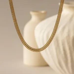 Thin Mesh Chain Necklace by Caitlyn Minimalist - Chunky Necklace Chain for Everyday Wear - Statement Jewelry - Best Friend Gift