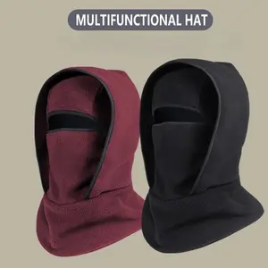 Outdoor Winter Warm Hat Neckband Integrated Cycling Mask Sports Ski Head Cover Neck Windproof Cold One-Piece Pullover Hat