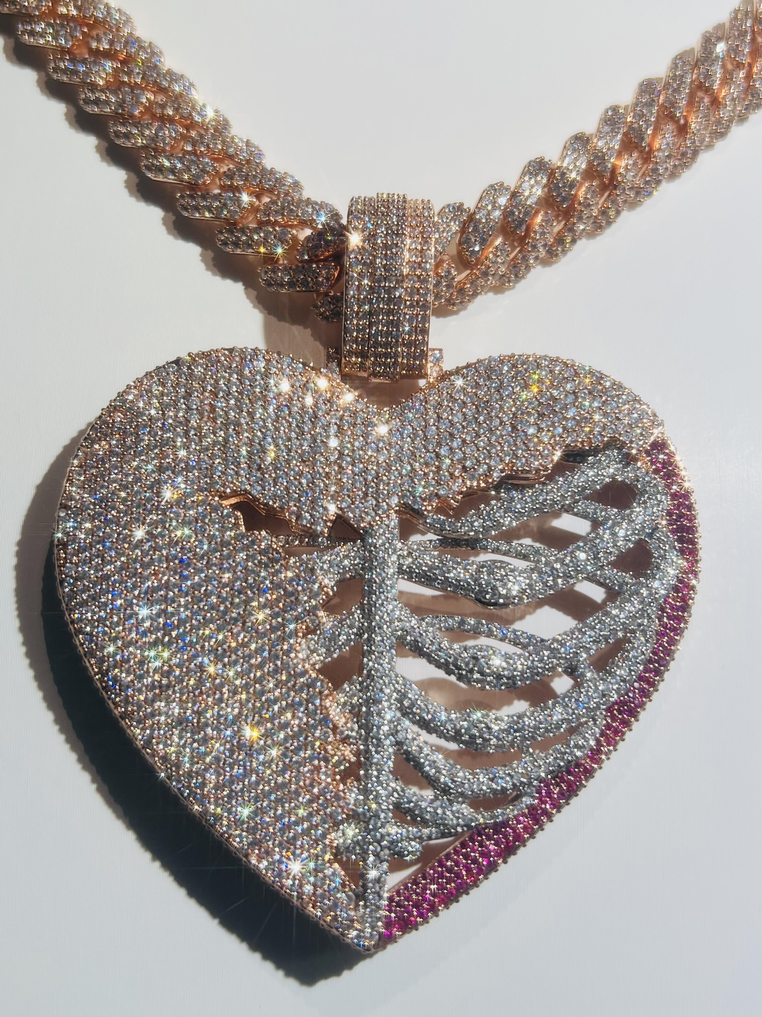 Personalized Customized Love Iced Pendant VVS Full Diamond Particle Rose Gold High Quality, Shining Hip Hop Street Culture Valentine's Day Father's Day Mother's Day Gift